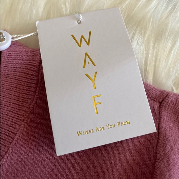 NWT WAYF sweater Blush Mauve Pink Long sleeve With Waist Tie Size MEDIUM - Picture 4 of 8